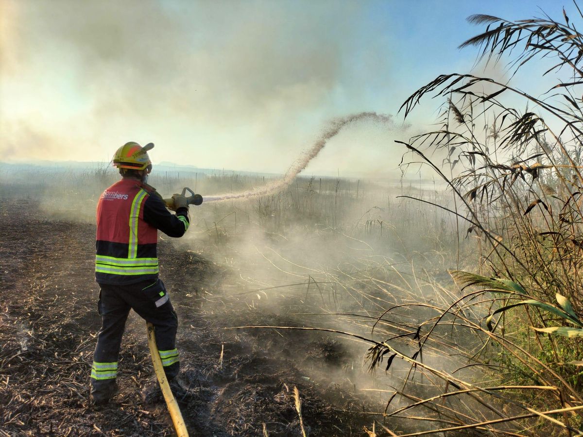 Intervención de los bomberos de Torrevieja en el incendio