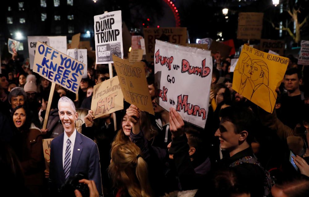 Protestas en Londres contra el veto de Trump