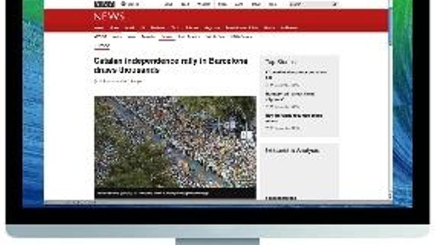 BBC: «Manifestació massiva dels independentistes».