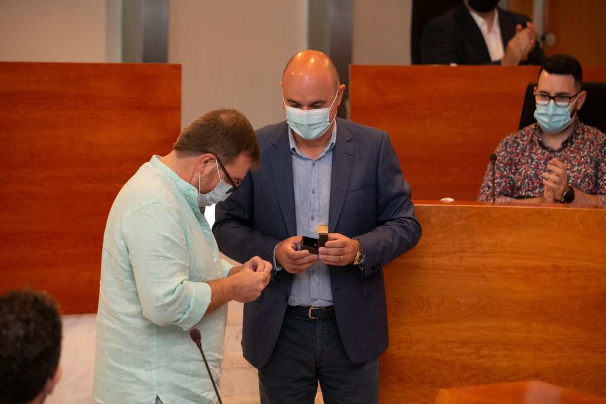 El conseller David Álvarez Cayuela con el presidente del Consell de Ibiza Vicent Marí