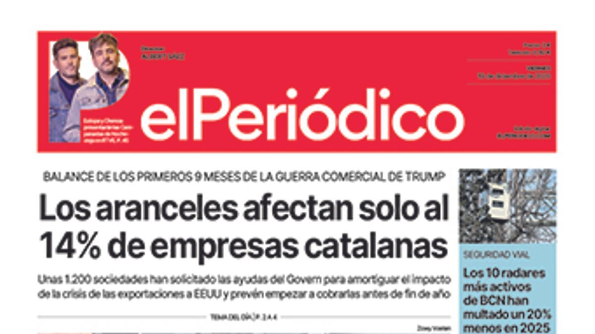 La portada de EL PERIÓDICO del 19 de diciembre de 2025