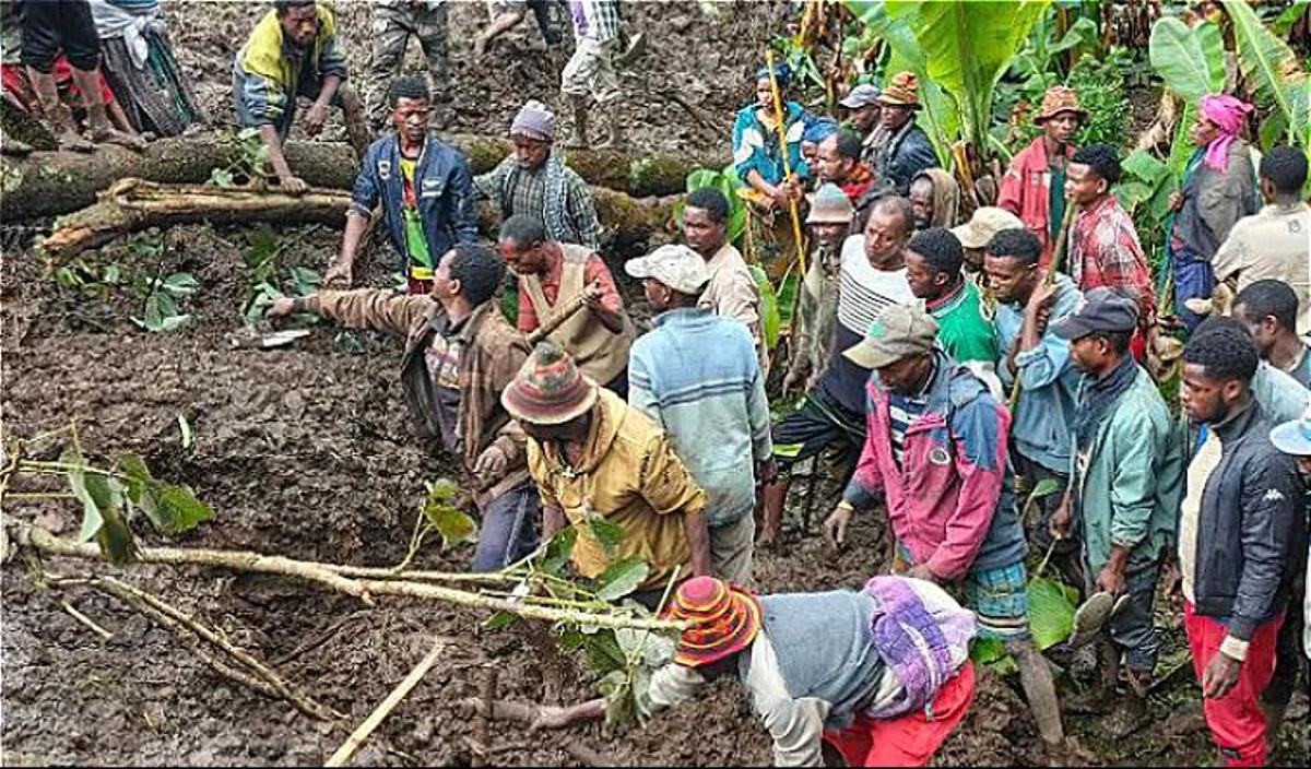 Deslizamiento de tierras en el distrito de Gacho en Etiopía.
