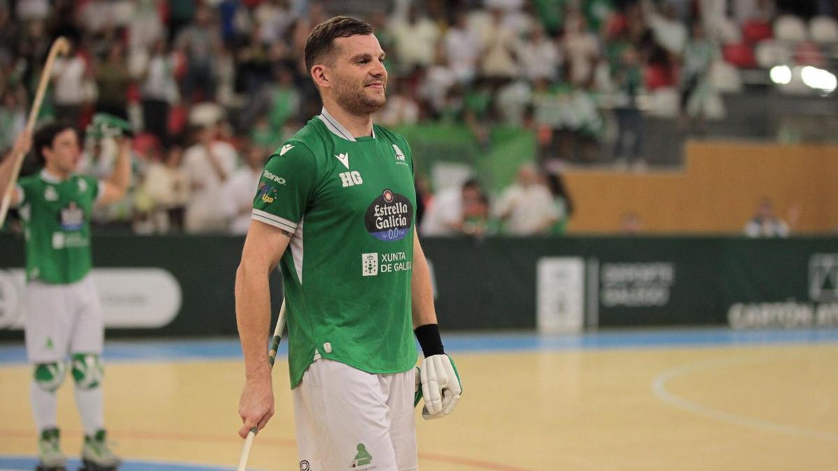 César Carballeira, durante la final de la OK Liga frente al Igualada.