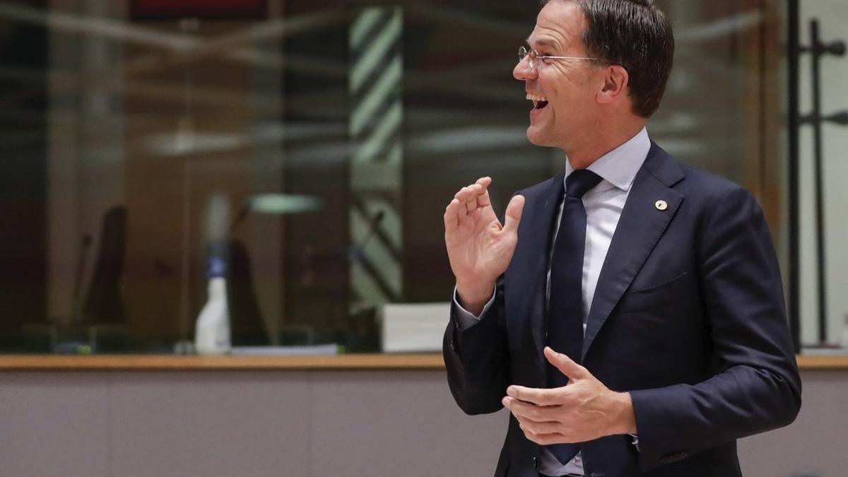 El holandés Mark Rutte, en un momento de la cumbre de la UE.