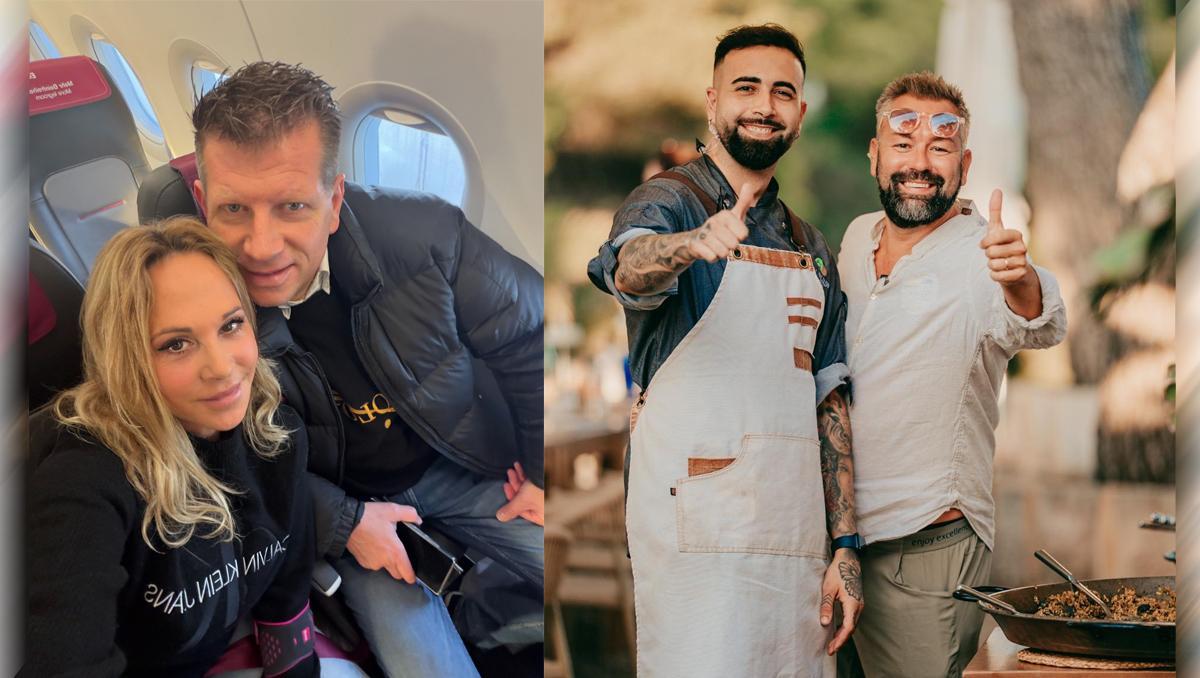 Links: Marion und Daniel Pfaff. Rechts: Mark Wycislik mit seinem Koch.