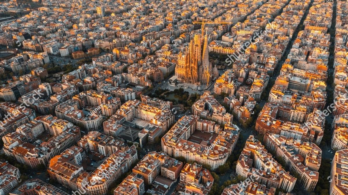 Vista aérea de la ciudad de Barcelona