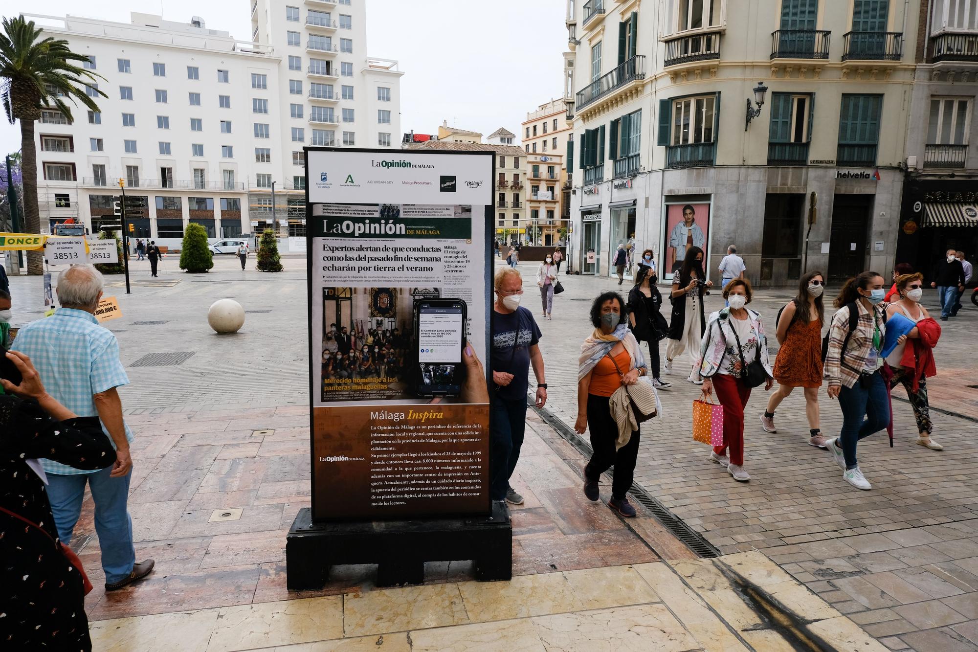 Exposición fotográfica 'Málaga Inspira', en la calle Larios