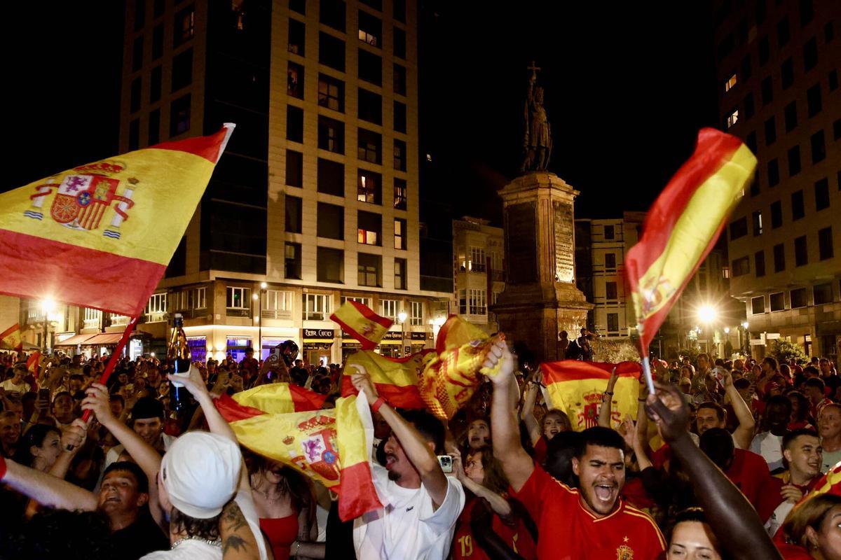 Así fue la celebración en Gijón del triunfo de España en el Mundial