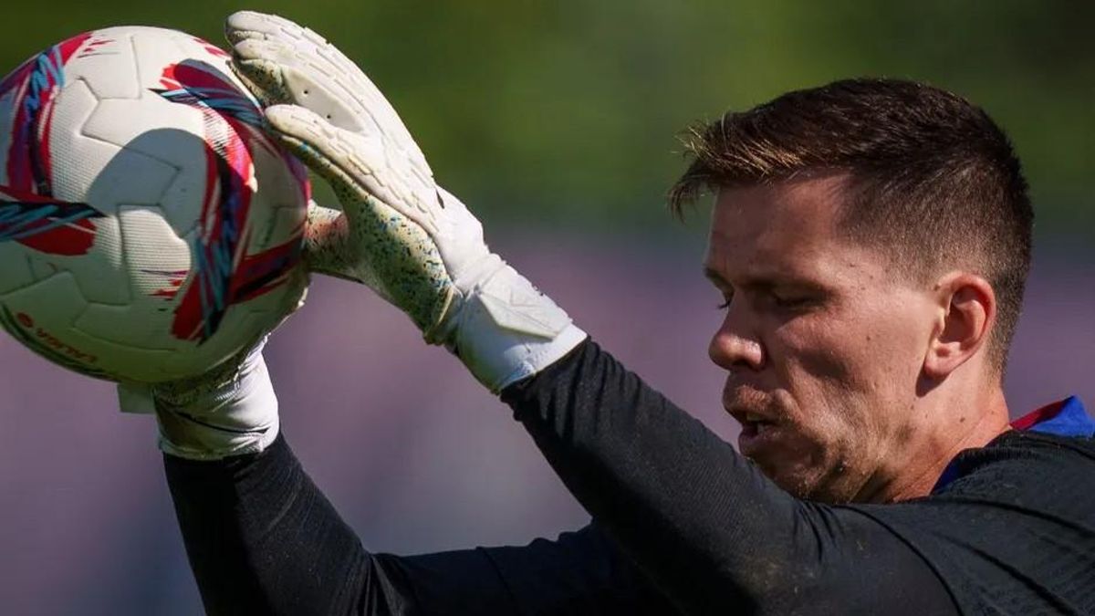 Szczesny, en el entrenamiento del jueves.