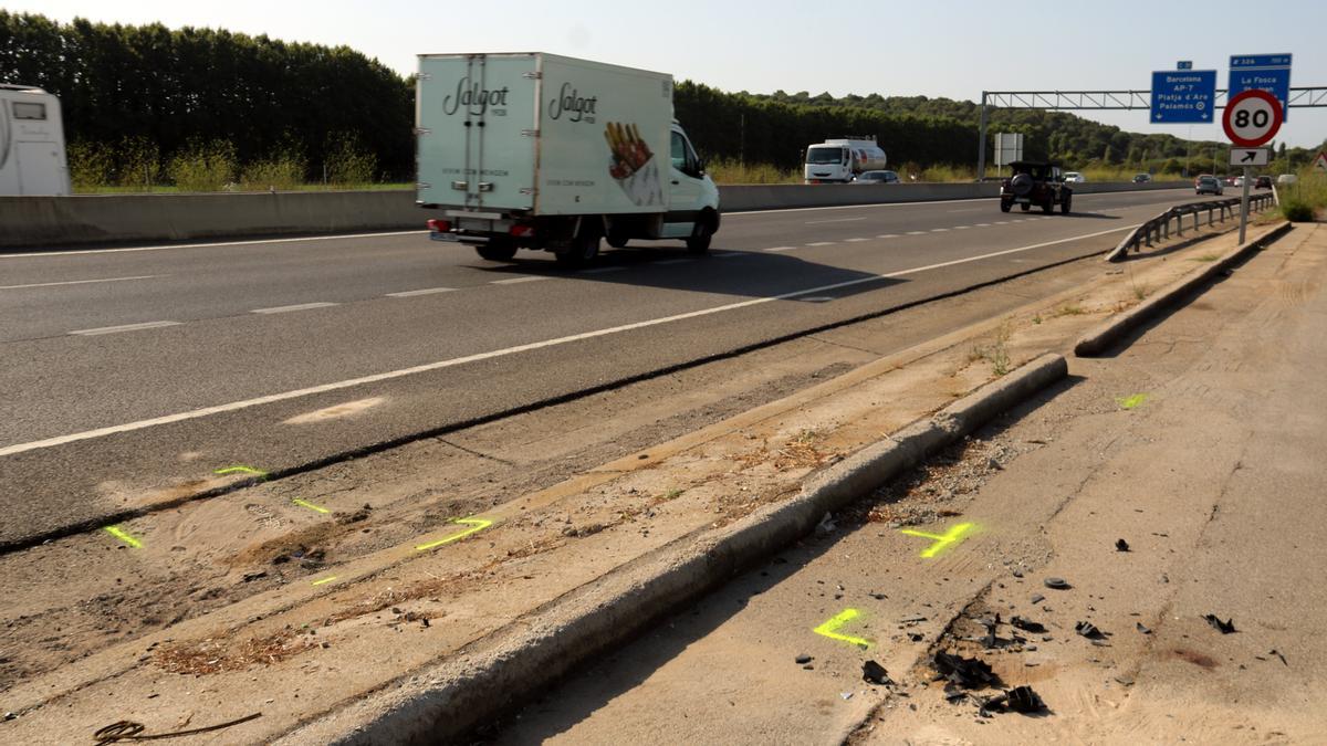 El lloc de l&#039;accident mortal de Palamós, on ha mort una jove veïna de la Seu d&#039;Urgell