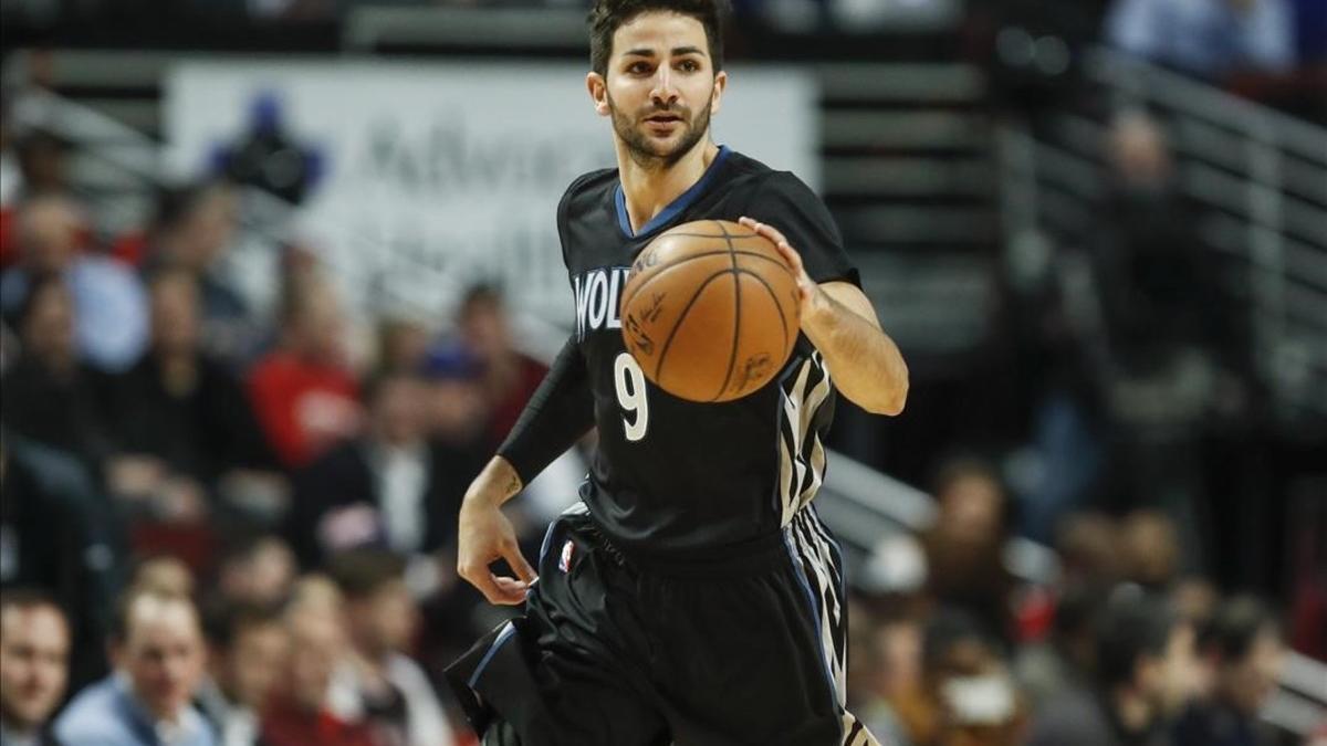 Ricky Rubio, en acción, en un reciente partido de la NBA