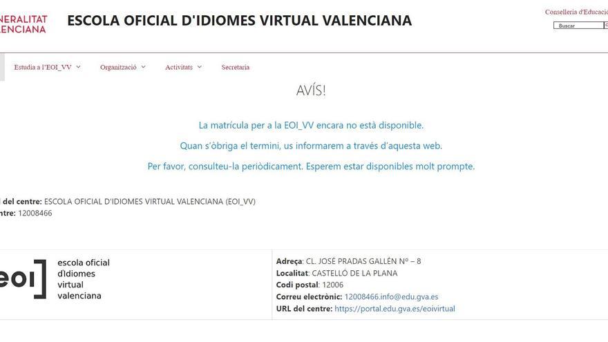 ¿Qué pasa con la EOI virtual valenciana?