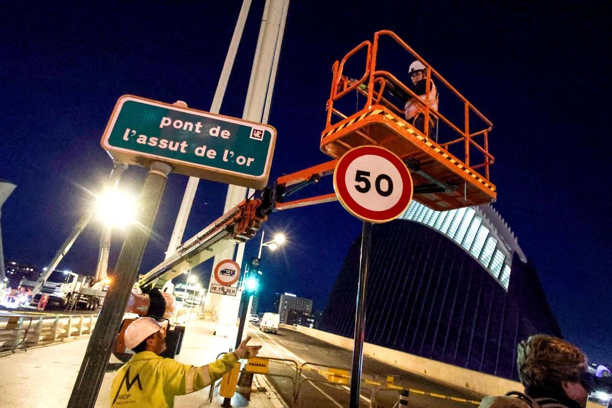 Trabajos de reparación del Pont de l’Assut de l’Or
