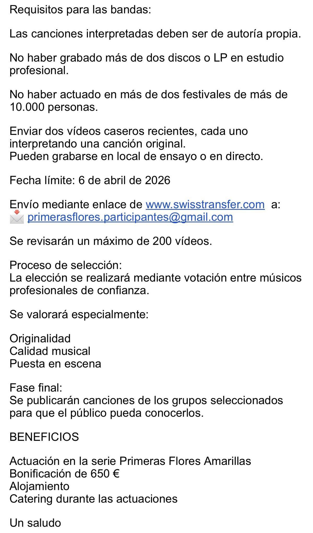 Las bases del primer Festival de Música Emergente de Plasencia, en homenaje a Robe Iniesta.