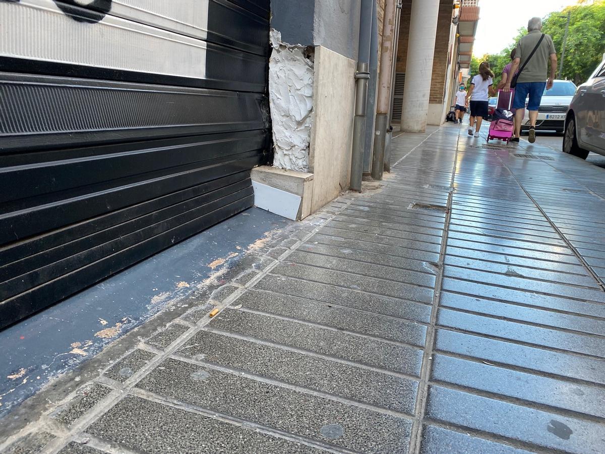Obra de reparación realizada tras un robo.
