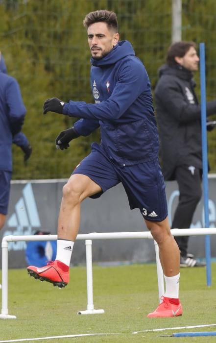 El Celta prepara con intensidad la cita crucial del domingo. // R. Grobas