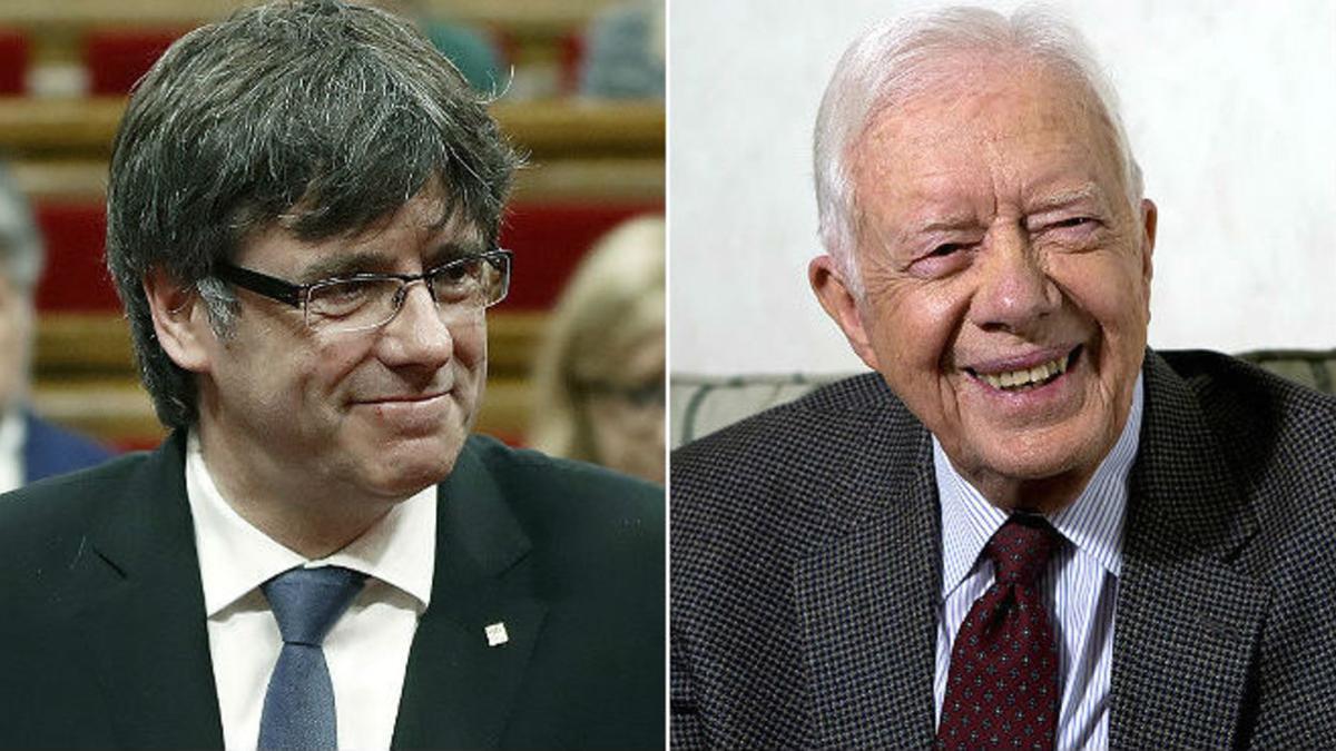 Carles Puigdemont y Jimmy Carter.