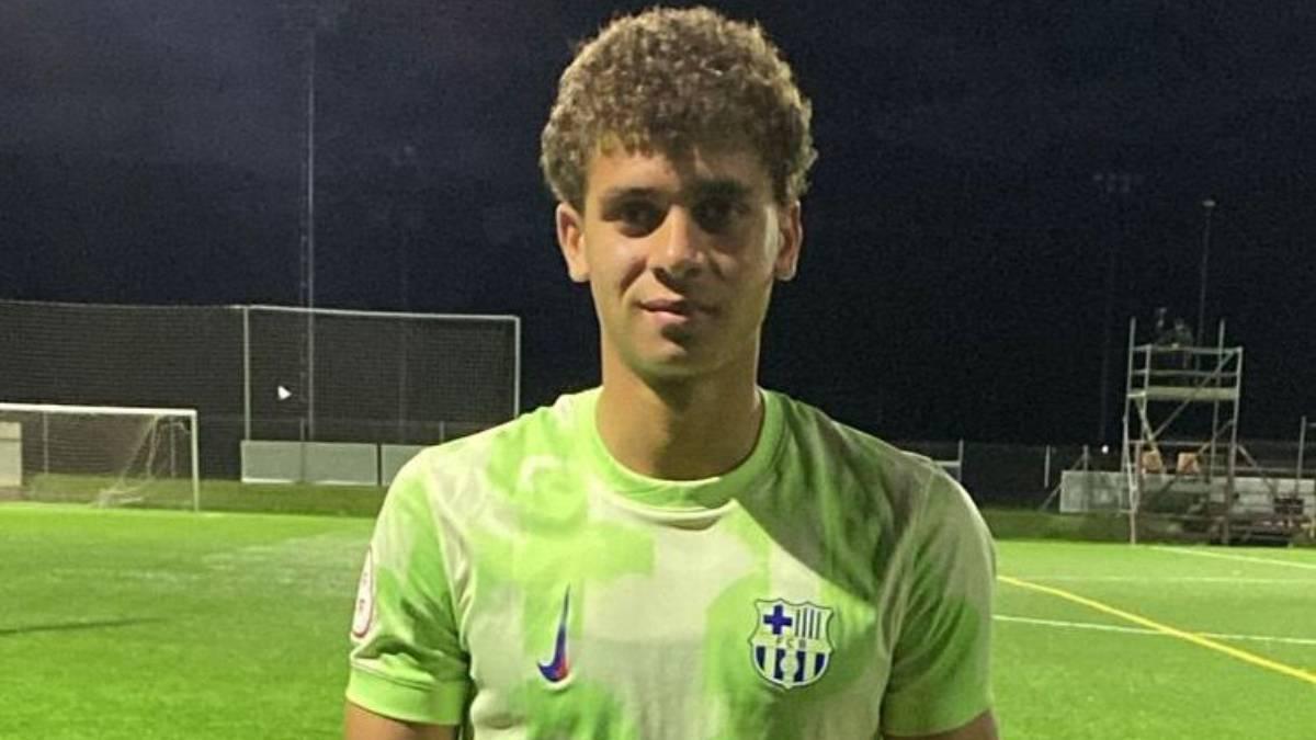 Hamza, en el partido de su estreno con el Barça