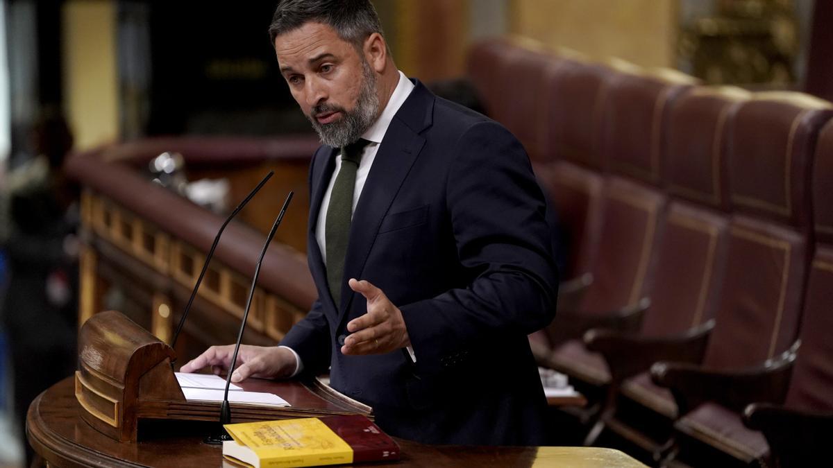 Santiago Abascal, en el estrado del Congreso. José Luis Roca