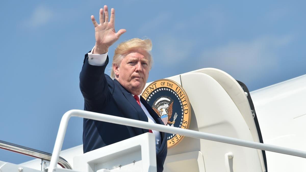 Donald Turmp en el Air Force One' ,el lunes.