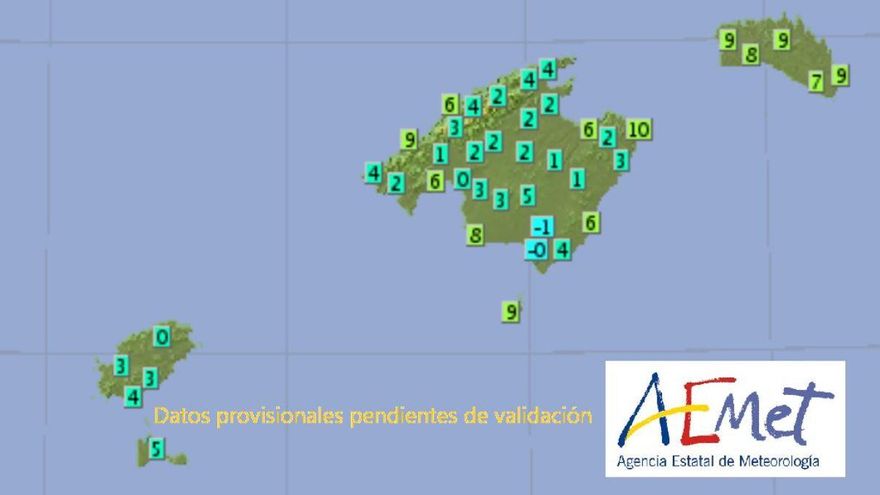 Temperaturas mínimas de cero grados el pasado fin de semana en Ibiza