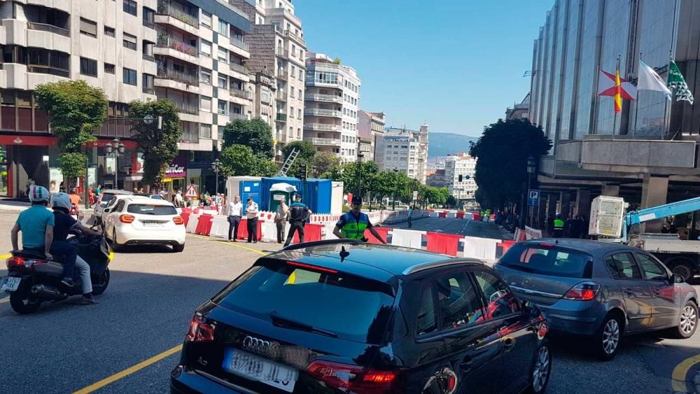 La Gran Vía de Vigo, cortada al tráfico