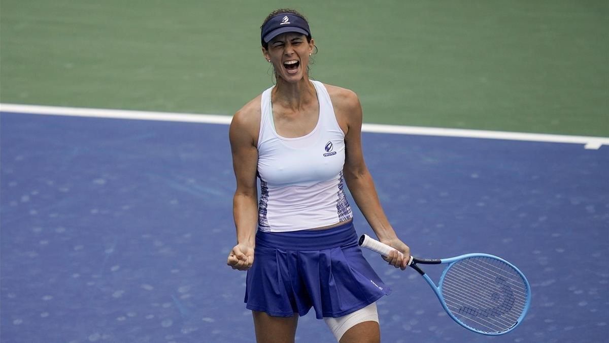 Tsvetana Pironkova of Bulgaria reacts during match against Alize Cornet