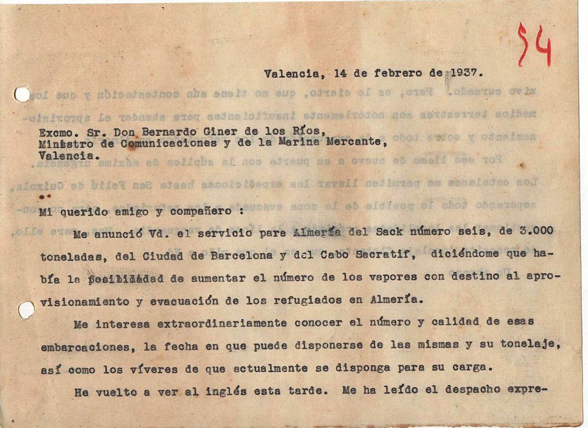 Comunicación sobre el envío de ayuda para los refugiados.