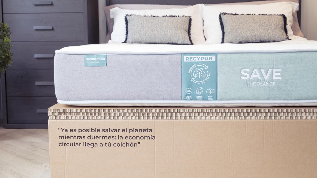 Colchón Ecoplanet de Dormitienda, el primero 100 % reciclable y reciclado.