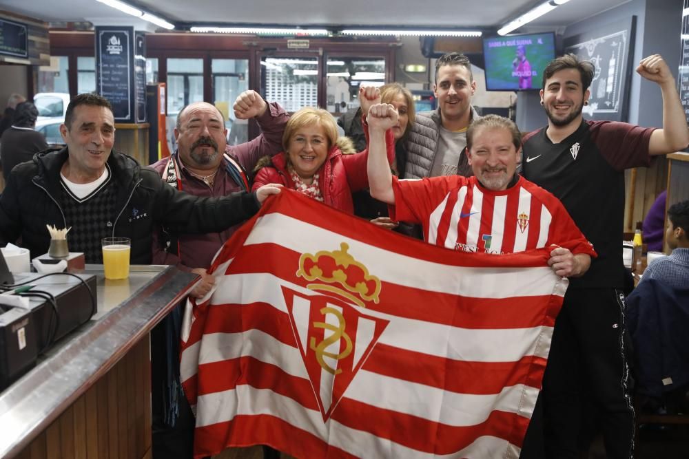 Derbi asturiano: Aficionados del Sporting viviendo el partido