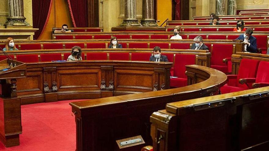 L&#039;hemicicle en una sessió ordinària del Parlament de Catalunya