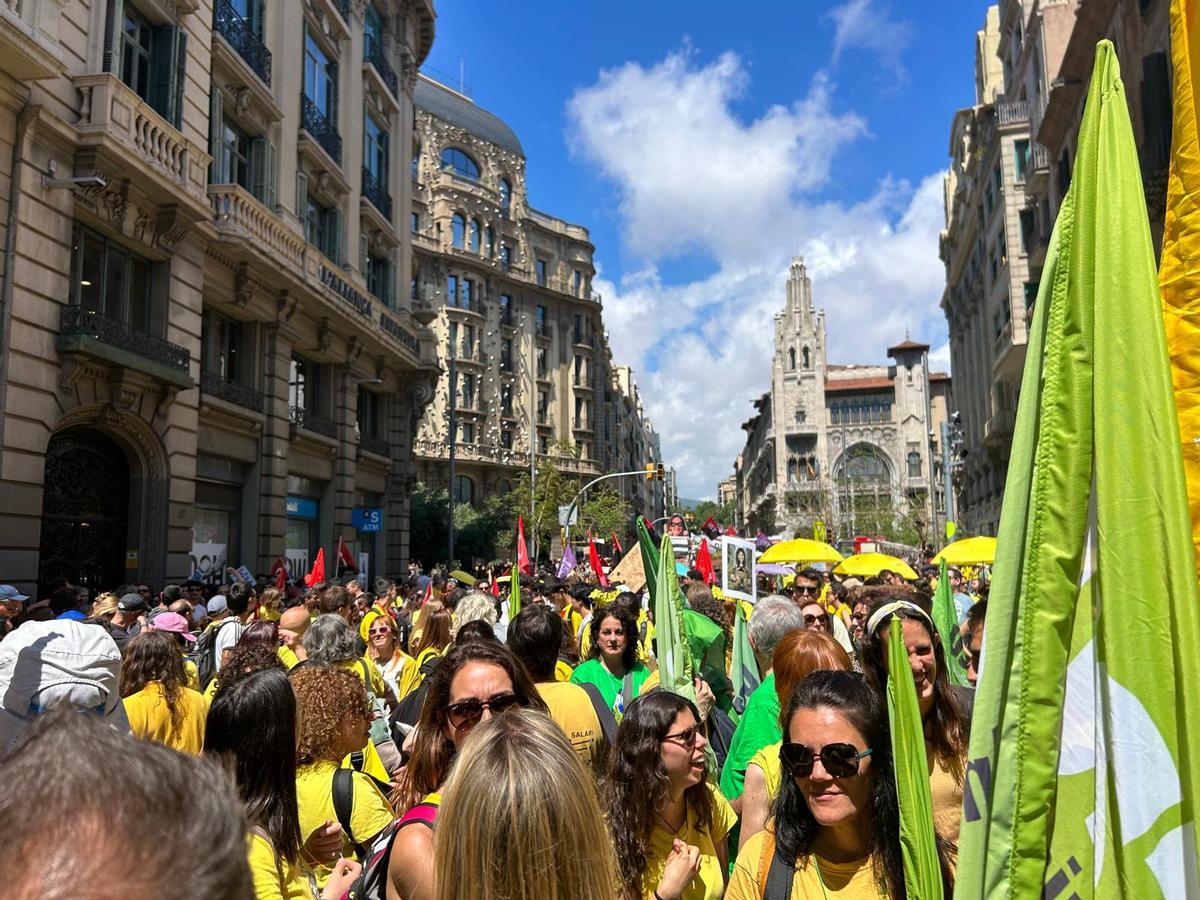 Manifestants de la Catalunya Central a Barcelona