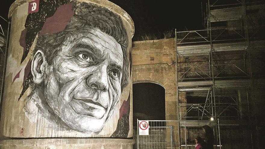 Mural pintado en Roma por el artista portugués Federico Draw en los cuarenta años de la muerte de Pasolini.