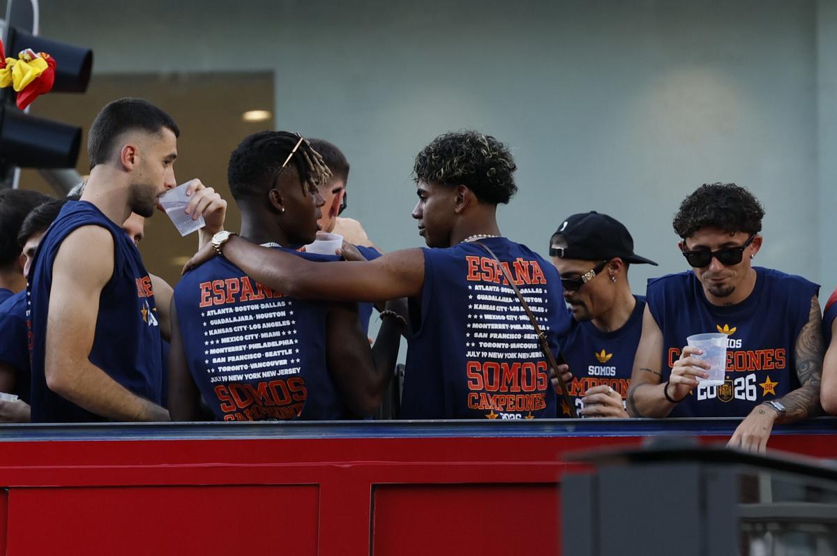 Los jugadores de la selección española celebran el Mundial Los jugadores de la selección española celebran el Mundial
