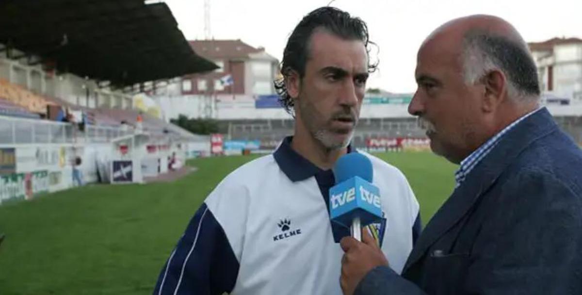 Quique Guasch durante una entrevista postpartido en TVE