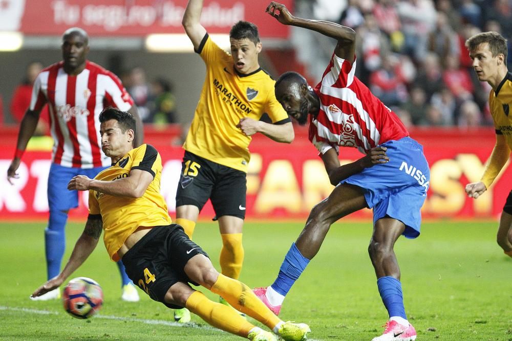 El partido entre el Sporting y el Málaga, en imágenes