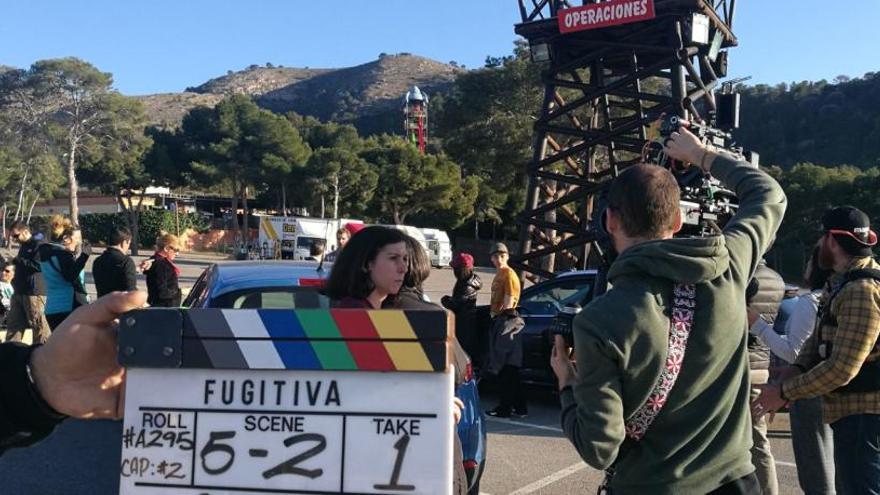 Aqualandia, plató de cine de la serie &quot;Fugitiva&quot; de Paz Vega en Benidorm