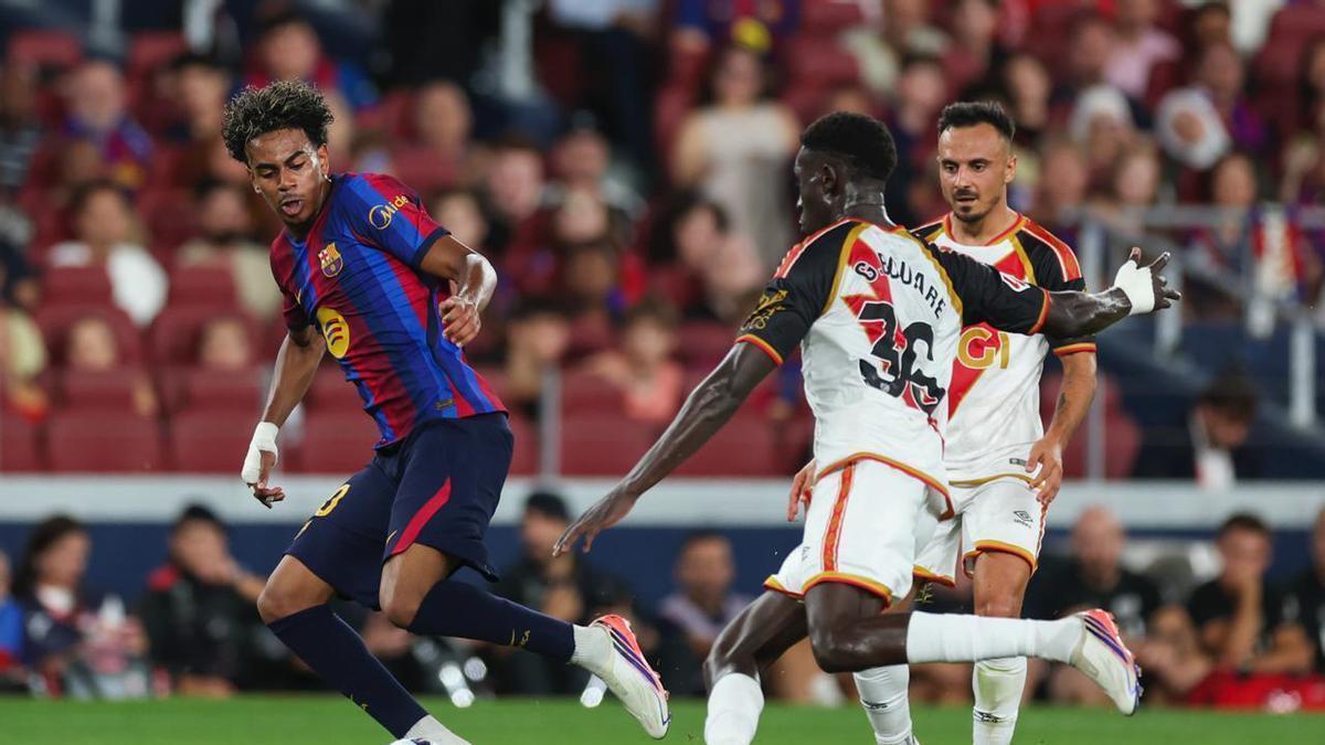 Lamine Yamal hizo un muy buen partido ante el Rayo y marcó un golazo