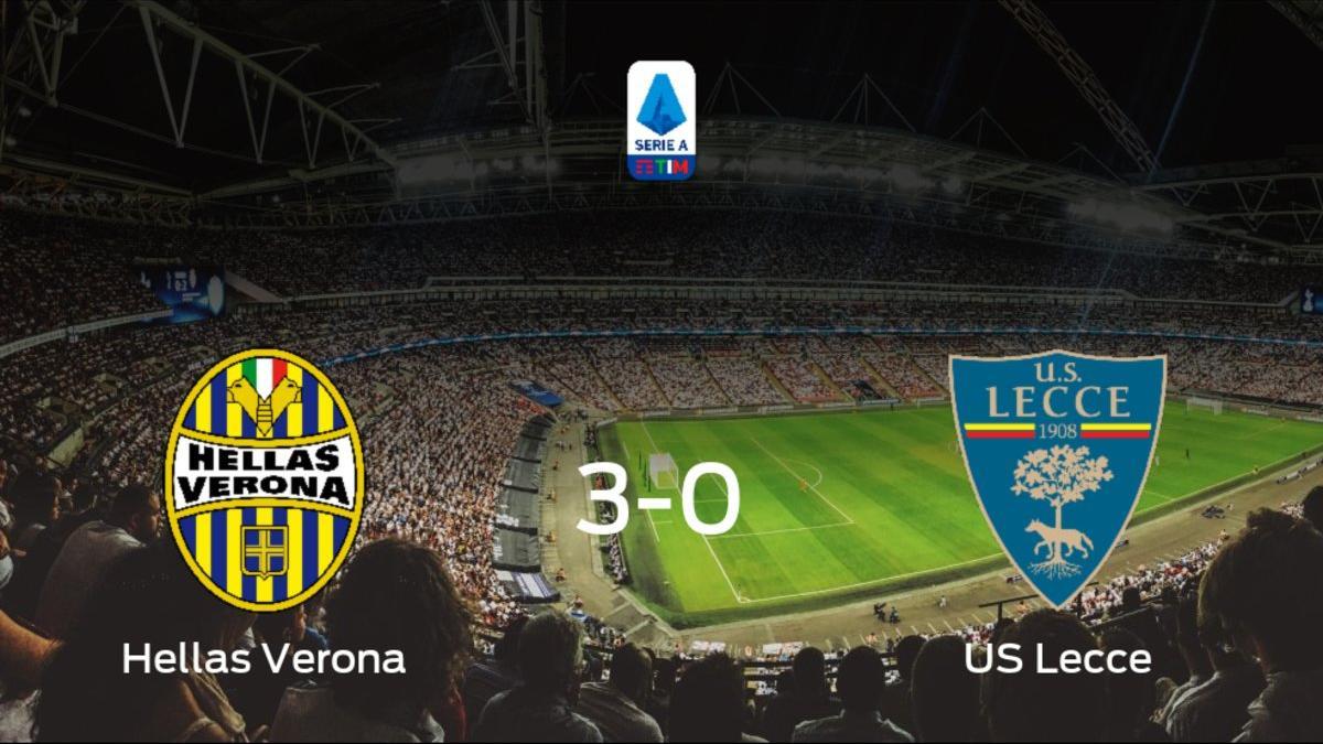 El Hellas Verona logra una trabajada victoria en casa frente al US Lecce (3-0)