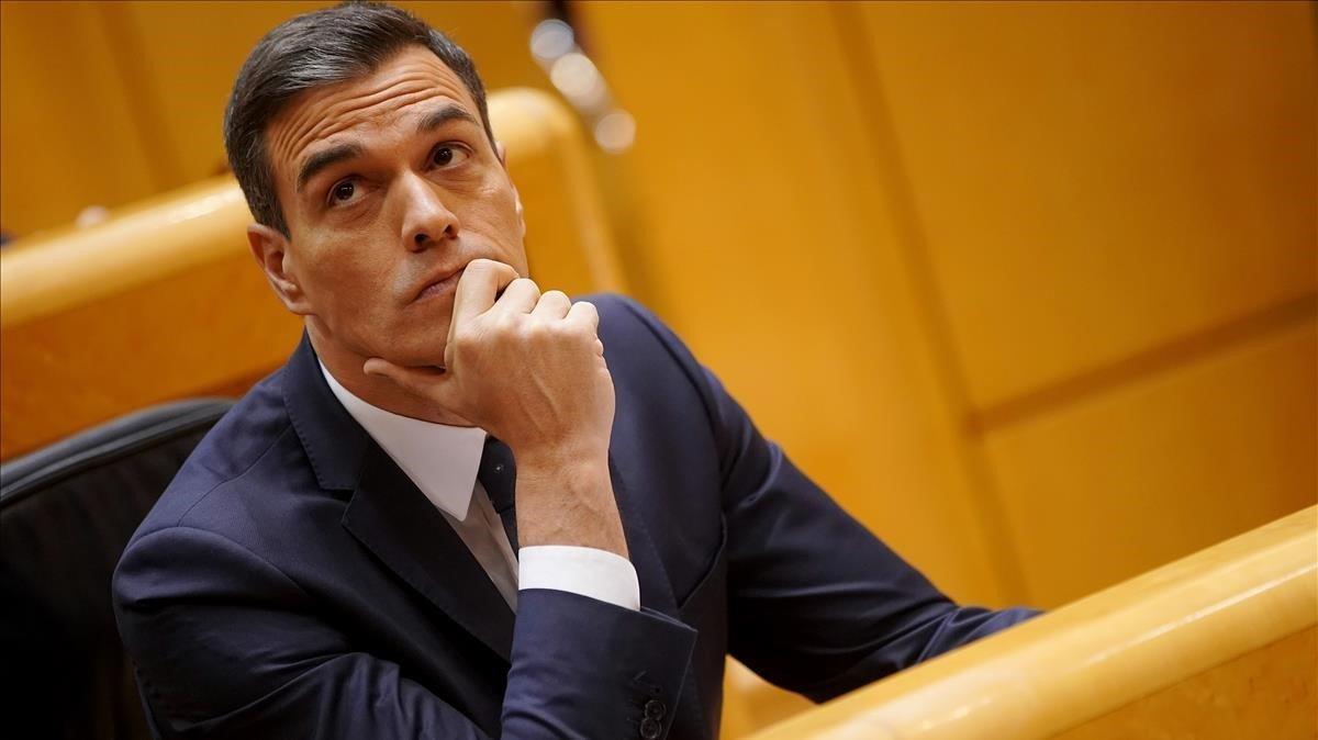 El presidente del Gobierno, Pedro Sánchez, en el Pleno del Senado del pasado 18 de diciembre.