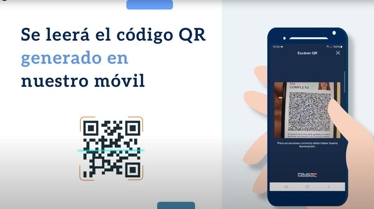 Imagen de un vídeo de explicación del Ministerio del Interior sobre la verificación de identidad con MiDNI