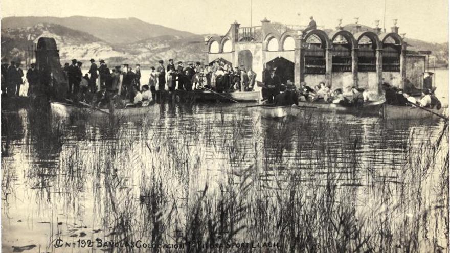 La pesquera el dia de la col·locació de la primera pedra de l’entitat Llach Sport Club, el 27 d’octubre de 1911