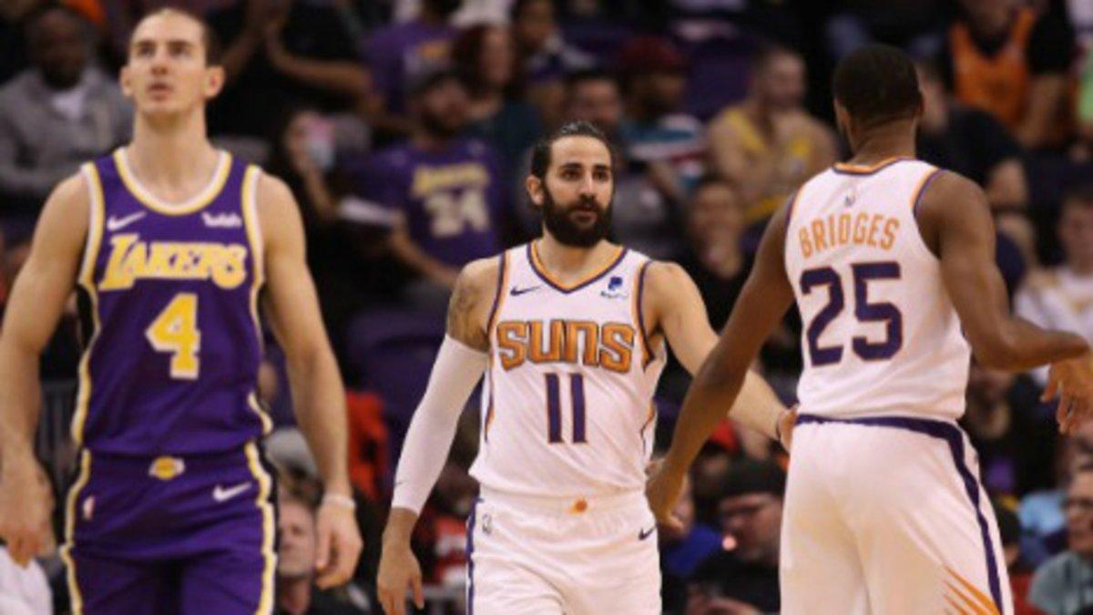 Ricky Rubio celebra una jugada durante el partido ante los Lakers