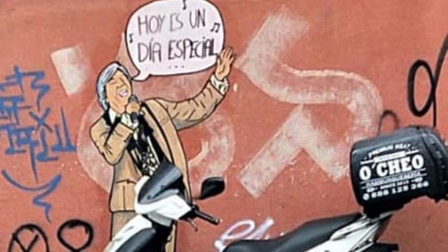 Tony Lomba recibe su particular homenaje en grafiti sobre las paredes de Vigo