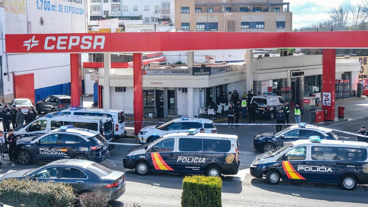 Imagen del lugar en el que se produjo el asesinato, en el bar Vaquerizo de Badajoz.