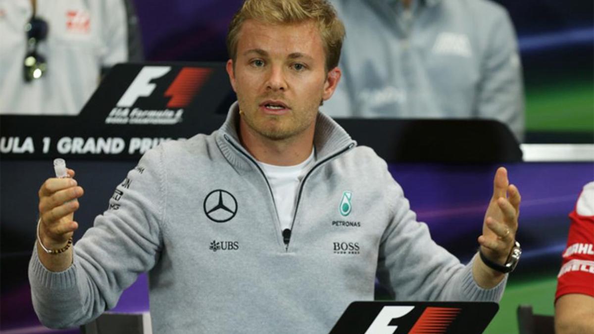 Rosberg, durante la rueda de prensa en Mónaco
