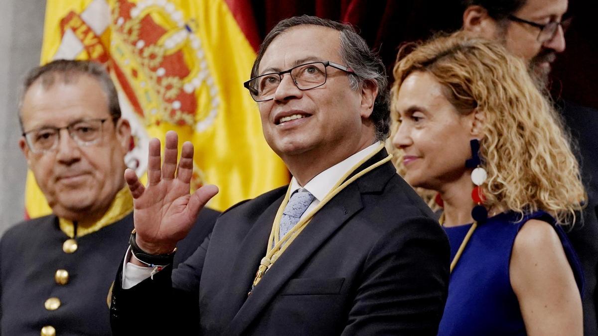 El presidente de la República de Colombia, Gustavo Petro Urrego ofrece un discurso en el Congreso ante los diputados.