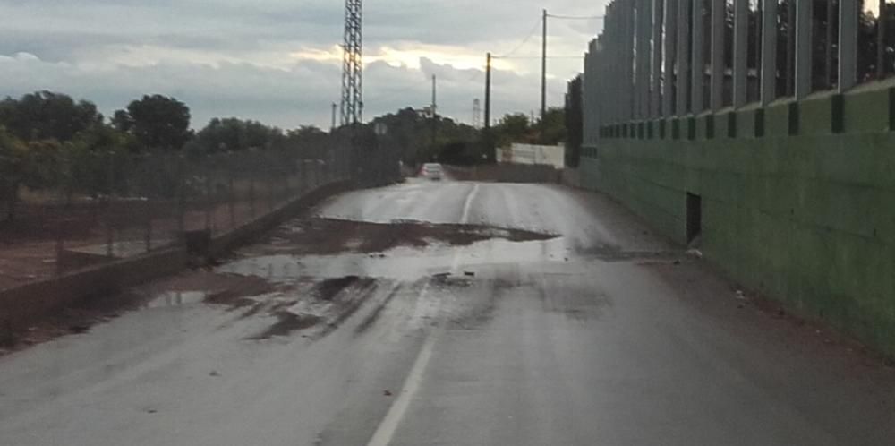 Efectos de la lluvia en El Camp de Morvedre