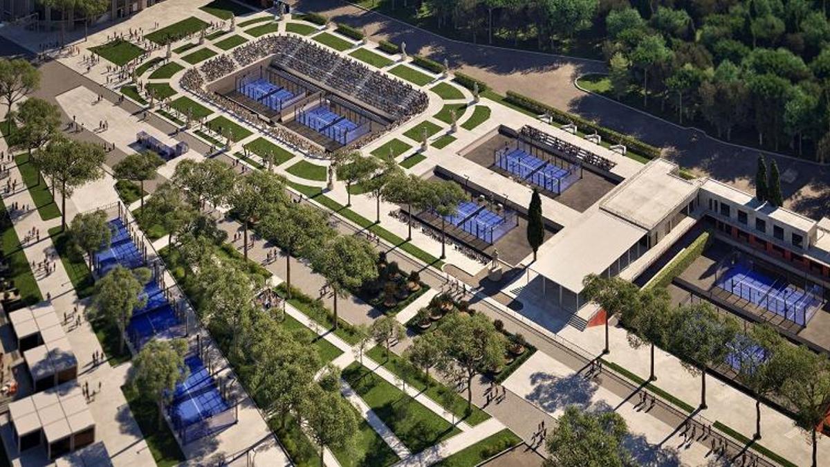Espectacular imagen del Foro It芍lico pasando del tenis al p芍del