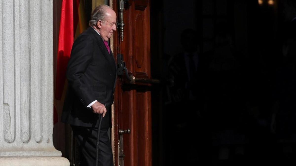 El rey Juan Carlos, a su llegada al Congreso